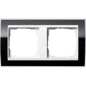 Gira Abdeckrahmen 2fach klar schwarz 0212733