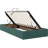 vidaXL Ottoman Bettgestell mit Speicher Dunkelgrün 100 x 200 cm Samt
