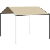 Syfax Gartenpavillon Beige 4x4 m Stahl und Stoff
