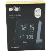 Braun BC09-DCF, Digitaler Wecker, Quadratisch, Schwarz, 12/24 h, LCD, Akku