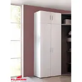 Wimex Kleiderschrank Schrank Malta weiß / weiß Hochglanz 80cm 2-türig
