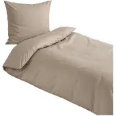TRAUMSCHLAF Uni Mako-Satin Bettwäsche 155x220 cm + 80x80 cm beige