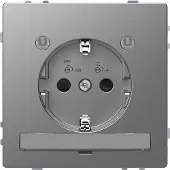 Merten MEG2304-6036 Steckdose mit LED Beleuchtungs-Modul D-Life edelstahl lackiert