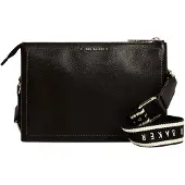 Ted Baker Leder Umhängetasche Schultertasche Larinda Webbing Leather Crossbody Bag Black schwarz