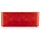 Bodum Brotbox Bistro Large Basic Red mit Bambusdeckel