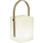 Lumisky Tiky Schreibtischlampe - 10x10x25 cm - Stilvolle weiße und braune Bambuslampe