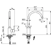 Hansa Spültisch-Einhebelmischer HANSAVANTIS seitenbedient, ND, Ausl. 247mm, chrom