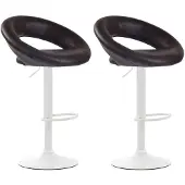 CLP 2er Set Barhocker Olinda Kunstleder weiß braun