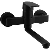 Aquanello Casa Einhebel-Küchenwandarmatur, schwarz, mit 15 cm langem Auslauf, BL-1415-CS
