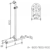Keuco Duschhandlauf PLAN CARE mit Brausestange 1182/1263mm vc