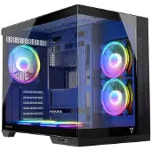 Modecom VOLCANO PANORAMA APEX ARGB 5F Grau, PC-Gehäuse Midi Tower, 5 ARGB Lüfter, Panorama Glas-Design, USB-C, Staubfilter