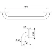 Delabie Haltegriff Basic D32 L400mm Edst. sat.