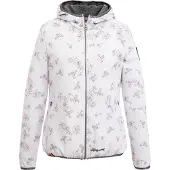 Almgwand Kapuzenjacke FRÜHMESSER mit Blumenmuster und Hirschmotiv mit Strasssteinen