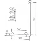 Keuco Winkelgriff Plan Care 90 46,5 x 76,5 cm chrom 34906