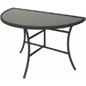 Degamo Wandtisch PALERMO halbrund 58x110cm, Metall anthrazit Glas grau