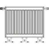 Kermi Flachheizkörper therm-x2 Profil-Vmulti Hygiene Typ 20, HxLxT: 600x2000x100 mm, Farbe: Weiß RAL 9016 seidenglanz, 10 bar, Abdeckung: ohne, Wärmeleistung 75/65-20: 2054 Watt, Bohrkonsole