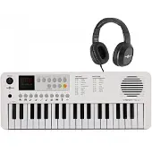 Gear4Music VISIONKEY-1 Tragbares Mini-Keyboard mit 37 Tasten und Kopfhörer Weiß