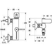 Hansa Brause-Thermostat HANSATEMPRA AP, mit Sicherheitseinrichtung, chrom