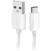 SBS USB-A - USB-C-Textilkabel mit Kabelhalter, 1,5 Meter