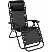 Kunert Klappbarer Gartenliegestuhl Sunny – Schwarze Liege für Terrasse, Balkon und Garten