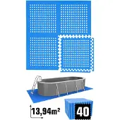 Eyepower 13,9 m² Poolunterlage - 40 EVA Matten 62x62 - Unterlegmatten Set Pool Unterlage