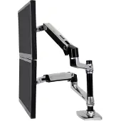Ergotron LX Series Dual Stacking Arm, 18,1 kg, 61 cm (24"), 75 x 75 mm, 100 x 100 mm, Höhenverstellung, Silber