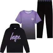 Hype Mädchen 3-teiliges Set Incept Hoodie, kurzärmeliges Top & Leggings
