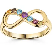 Zeeme Gemstones Ring 925/- Sterling Silber vergoldet Infinity