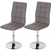 Chefgastro 2er-Set Esszimmerstuhl | HxBxT 103x43x54cm | Sitzhöhe 41cm | Kunstleder - | Taupe-Grau | Stuhl Küchenstuhl