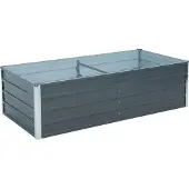 ESTEXO Metall Blumenbeet Hochbeet 160x80x45 cm Grau Pflanzbeet Gemüsebeet Pflanzkasten