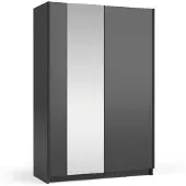 Masseno Schiebetürenschrank CERON 120/182/54,6cm 2-türig mit Spiegel Schwarz