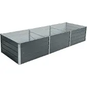 ESTEXO Metall Blumenbeet Hochbeet 240x80x45 cm Grau Pflanzbeet Gemüsebeet Pflanzkasten