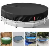 Zimtky Poolabdeckung Rund 366 cm 420D Wasserdicht UV Schutz Winter