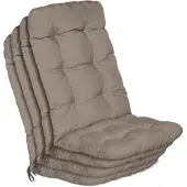 Beautissu 4er Set Hochlehner Auflagen Flair HL, 120x50x8cm, Taupe