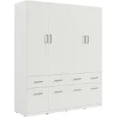 Masseno Drehtürenschrank RYGEN 180,3/197,5/53,3cm 4-türig Weiß