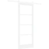 vidaXL Schiebetür Weiß 83 x 211 cm Massivholz Kiefer und Glas