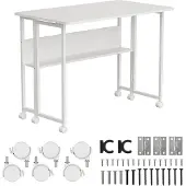 Macleans Klapptisch weiß fahrbar Platte 100x58cm max. 50kg MC-126 W
