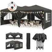 Woltu Pavillon, mit 6 Seitenwänden, 3x6 Pop Up, wetterfest, UV-Schutz : Grau Farbe: Grau