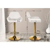 CLP Barhocker Braga Gold Kunstleder weiß