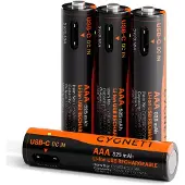 Cygnett AAA USB-C Rechargeable Battery - 4 Pack - Black