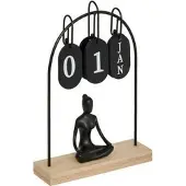 Zentrada Metall-Yogi-Kalender h28.5, 2- fach sortiert, flie