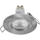 Osram Spot Set LED Einbaustrahler GU10 4,5W Satin Click, 2700K Warmweiß, Aluminium, Einfache Click-Montage, 3er-Set