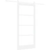 vidaXL Schiebetür Weiß 93 x 202 cm Massivholz Kiefer und Glas