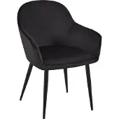 DELUKE Esszimmerstuhl GENIM - Samt Schwarz 60x60x84 cm | Essstühle Esszimmerstühle Küchenstühle Wohnzimmerstühle
