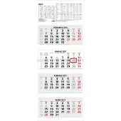 Sonstige Verlage 4-Monats-Kalender 2027, 33 x 85 cm, fünfsprachig, Datumsschieber, klare Gliederung