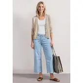 Street One Langarm Jacke im Strick-Look mit Glitzer in Clay Sand | Gr.: 42