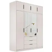 Masseno Drehtürenschrank OBERON 196/200/57,5cm 4-türig mit Spiegel Kaschmir