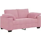 vidaXL 2-teiliges Sofa-Set mit Kissen, rosa Samt