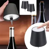 Ideoon 2er-Set Edle Akku Flaschenlampe Schwarz: Dimmbar, 3 Lichtfarben: Verwandelt Flaschen in stimmungsvolle Leuchten