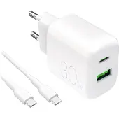 Puro Power Kit: Ladegerät Daily 1 x USB-A und 1 x USB-C + USB-C Kabel